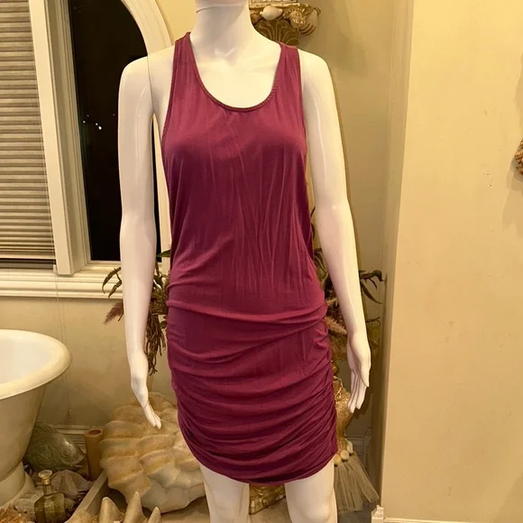 Pink Ribbed Ruched Bodycon Mini Dress - Picture 1 of 3